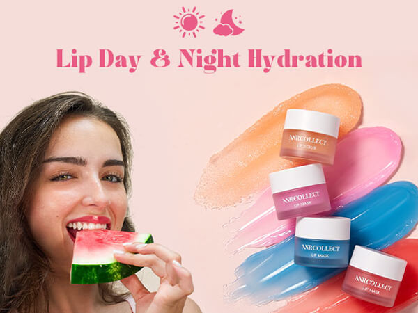 Lip Kit with Overnight 3 Lip Mask & 1 Scrub Intensive Treatment for Hy