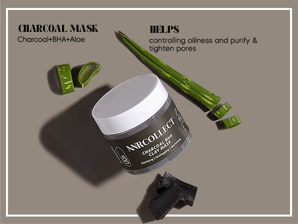 4-Piece Skincare Mask Set with Vitamin C Charcoal Mugwort and Purple M